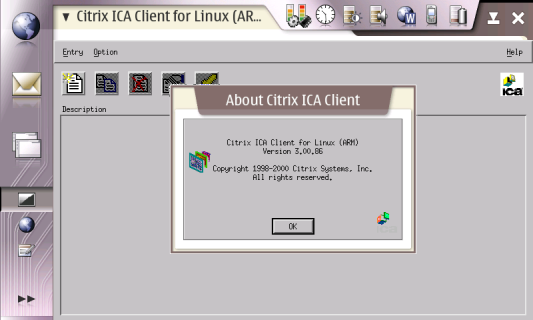 [Screenshot of
ICA client started]